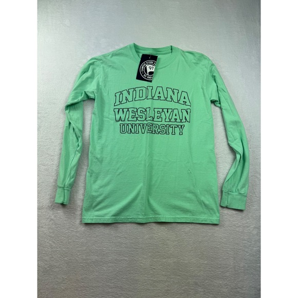 The Campus Store Tops - Indiana‎ Wesleyan University Long Sleeve T-Shirt Mint Green Small NWT Collegiate